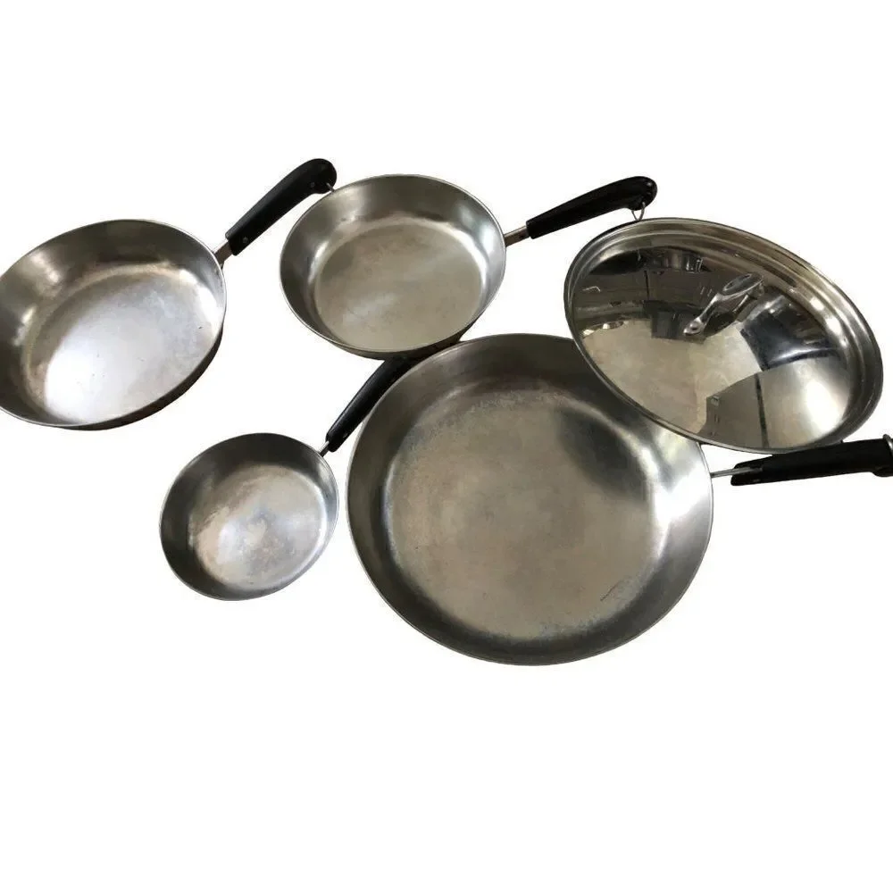 Vintage Revere Ware Copper Bottom Cooking Set Pot Pan Lot of 10